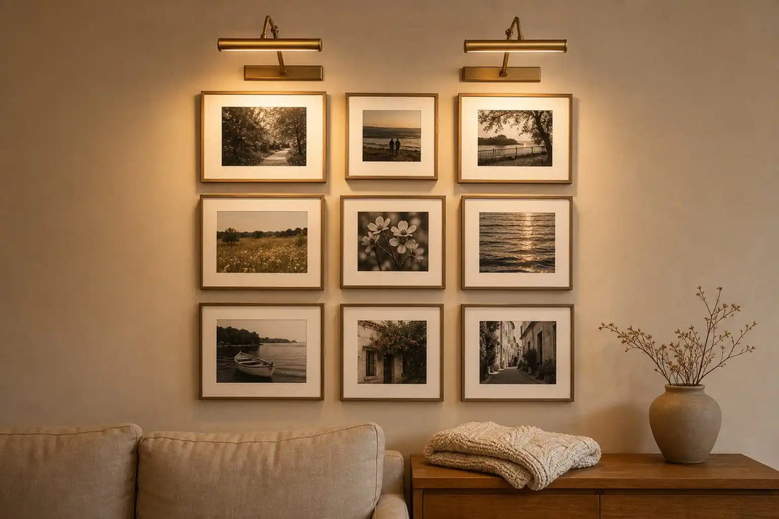 How to Light a Photo Wall: The 2026 Guide to Grids, Glare and Warm Even Glow