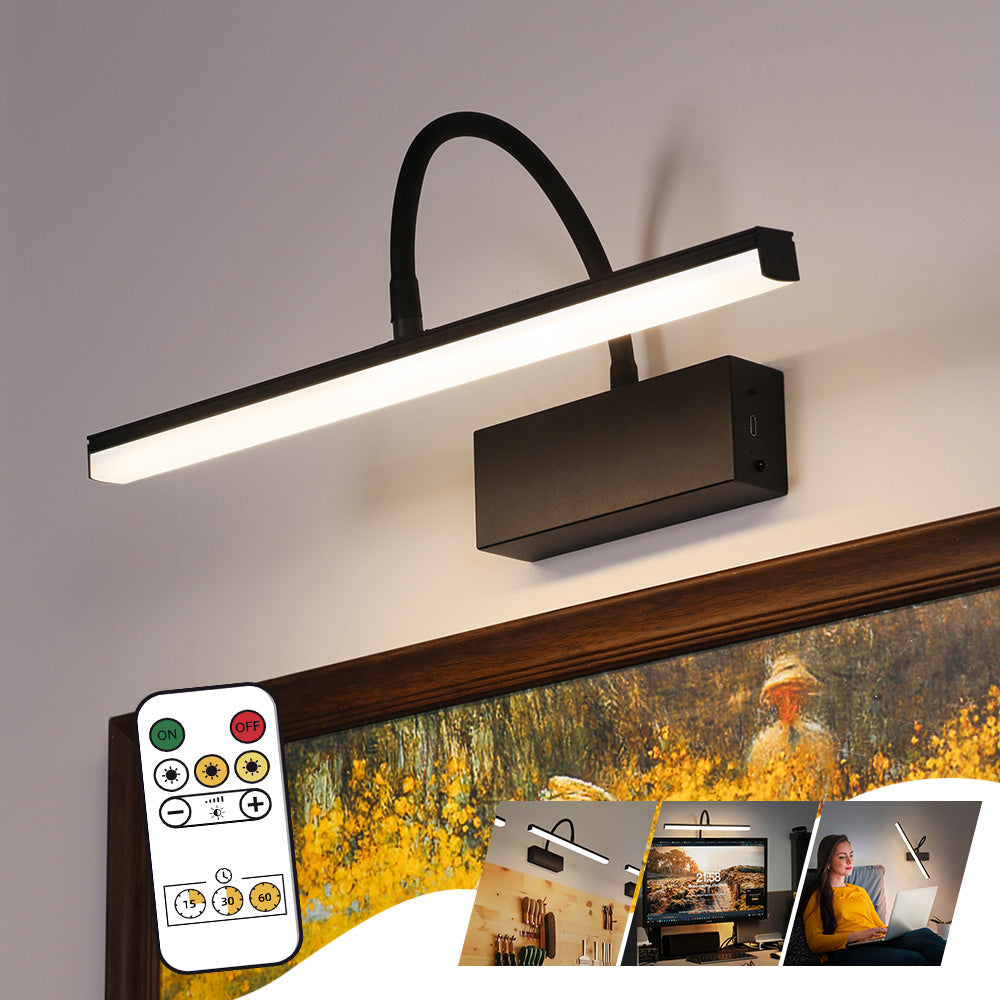 SEEDIQ Flexible Lamp Arm Battery Powered Picture Wall Lamp